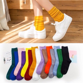 Tất nhún cao cổ Hàn Quốc chất len đẹp nhiều màu