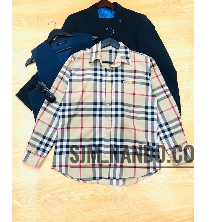 BURBERRY Áo Sơ Mi Cotton Sọc Ca Rô 6.6 Nando Size S / M L Xl Xxl 3xl Thời Trang Cao Cấp Cho Nam