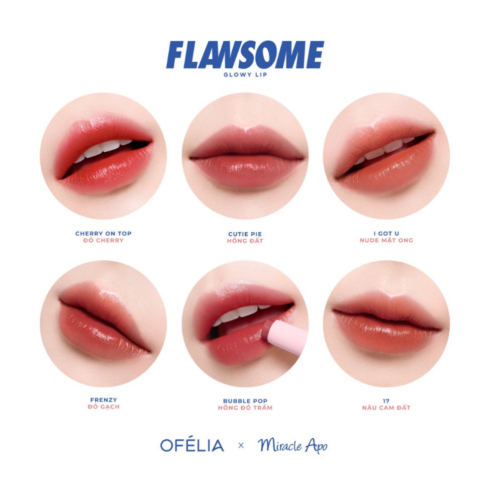 BOOM BOX SET - Son Sáp Tint Bóng OFÉLIA FLAWSOME Glowy Lip (6 cây x 2g)