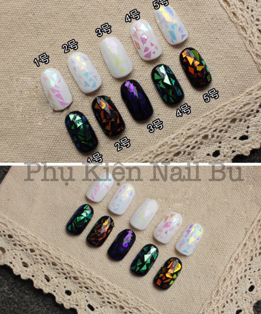 Phoi dán thuỷ tinh trang trí móng cực nhiều kiểu đẹp lạ độc đáo
