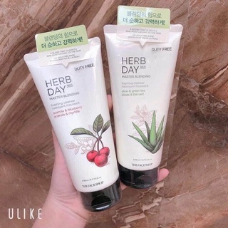 Sữa rửa mặt herb day 365 master blending facial foaming cleanser mung bean & mugwort 170ml