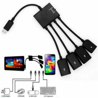 Cáp OTG micro USB 4 cổng cho điện thoại và máy tính bảng!