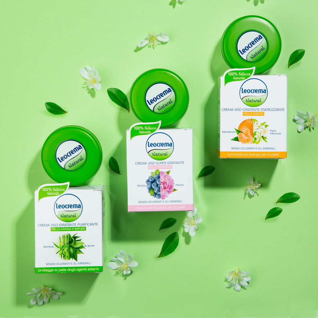 Kem dưỡng ẩm siêu cấp Cho Da Mặt Leocrema - Crema Viso Super Idratante 100% Bellezza Naturale - Made In Italy