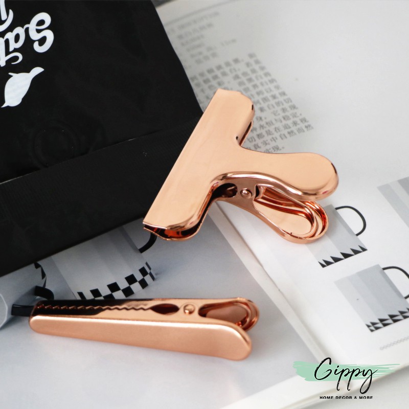 Kẹp tài liệu màu rose gold phong cách Bắc Âu - Phụ kiện trang trí - Gippy Decor