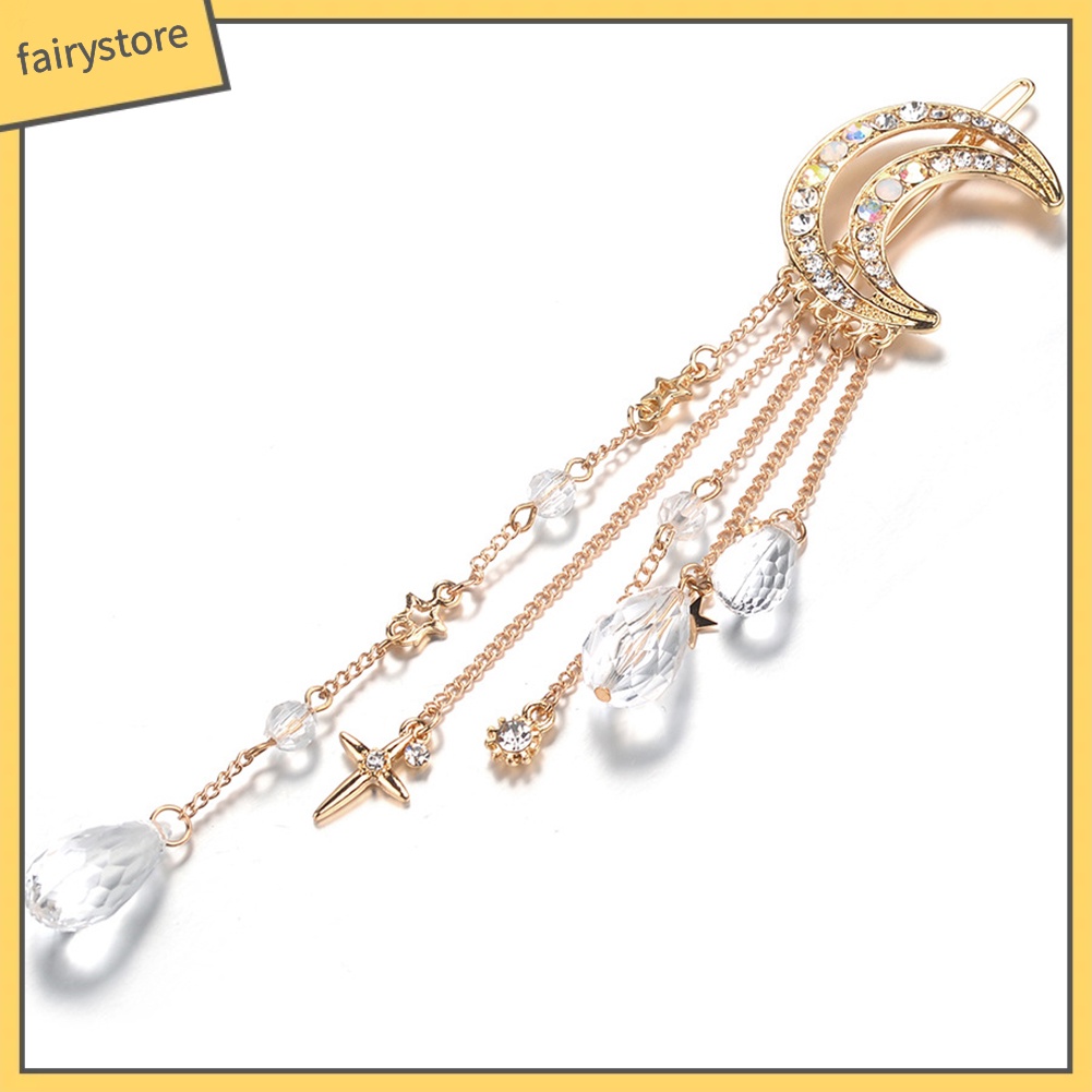 Kẹp Tóc Hình Trăng Lưỡi Liềm Đính Đá Thời Trang