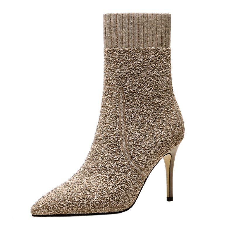 Giày bốt tất cao gót mũi nhọn thời trang cá tính | BigBuy360 - bigbuy360.vn