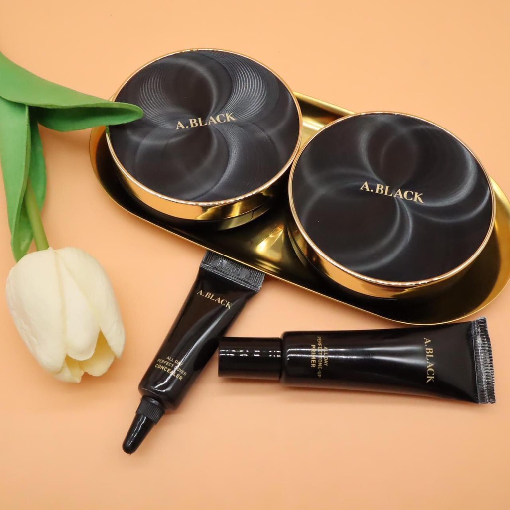 PHẤN NƯỚC A.BLACK ALL DAY PERFECT COVER CUSHION SET