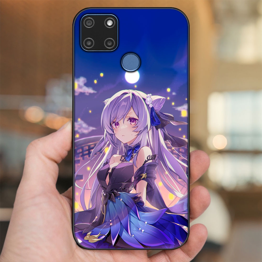 Ốp lưng Realme C12, C21Y viền đen in hình Keqing Genshin Impact