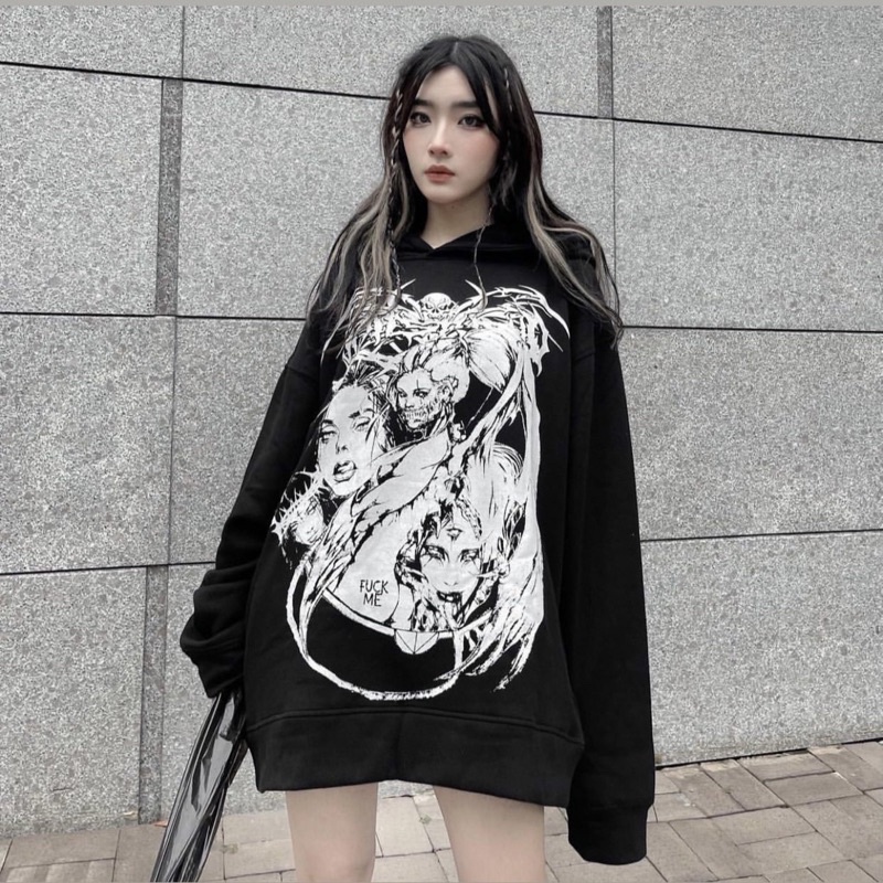 Áo Hoodie nỉ VAH v2 màu đen form rộng unisex nam nữ_SSSTore