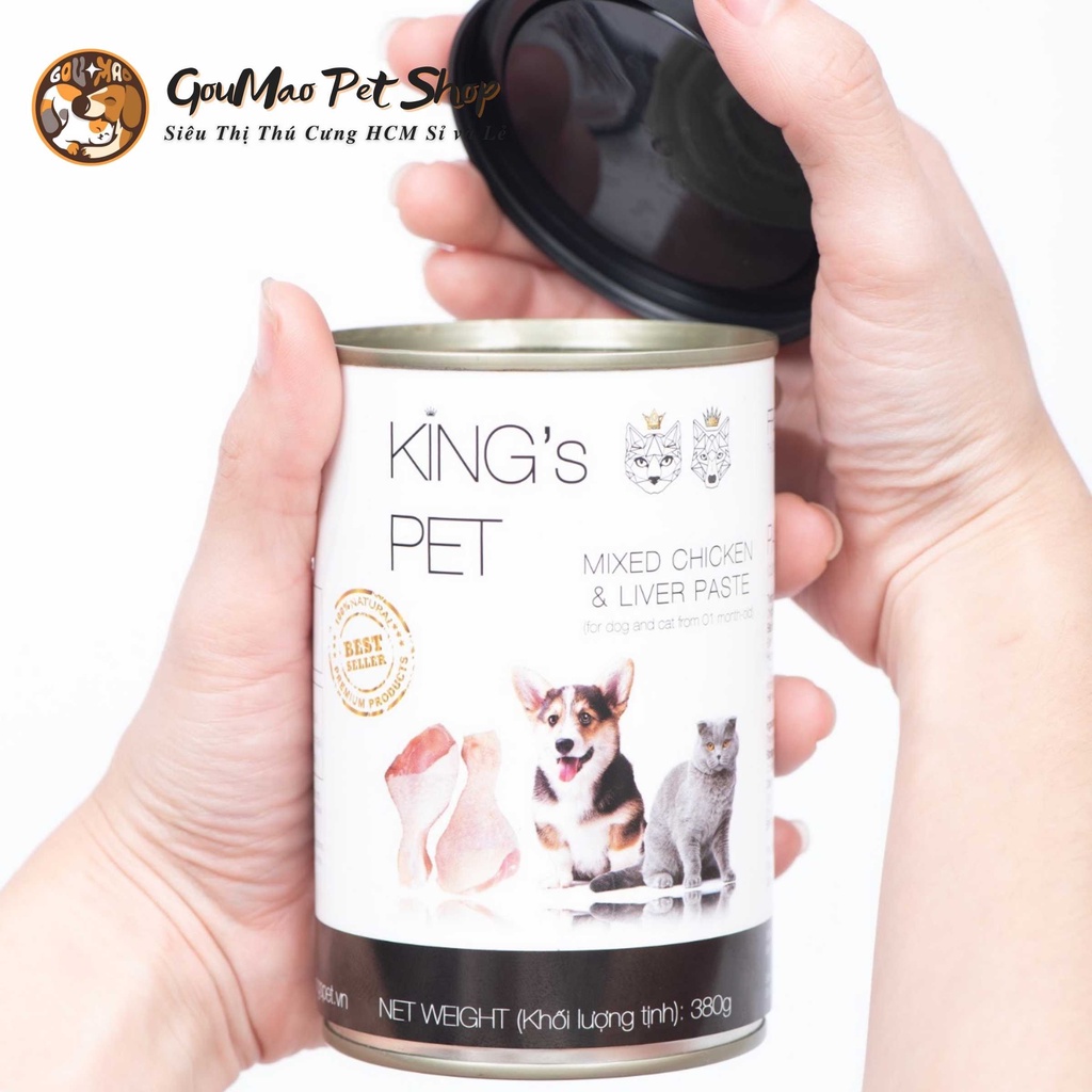 PATE HỖN HỢP KING'S PET LON 380G - VỊ GÀ CHO CHÓ VÀ MÈO