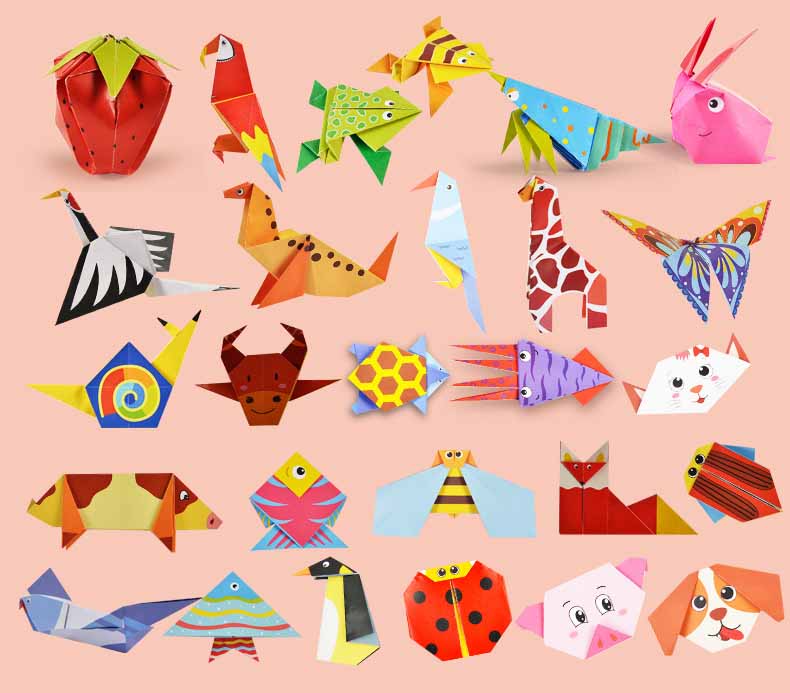 Set 54 tờ giấy gấp tạo hình động vật hoạt hình 3D giáo dục trẻ em