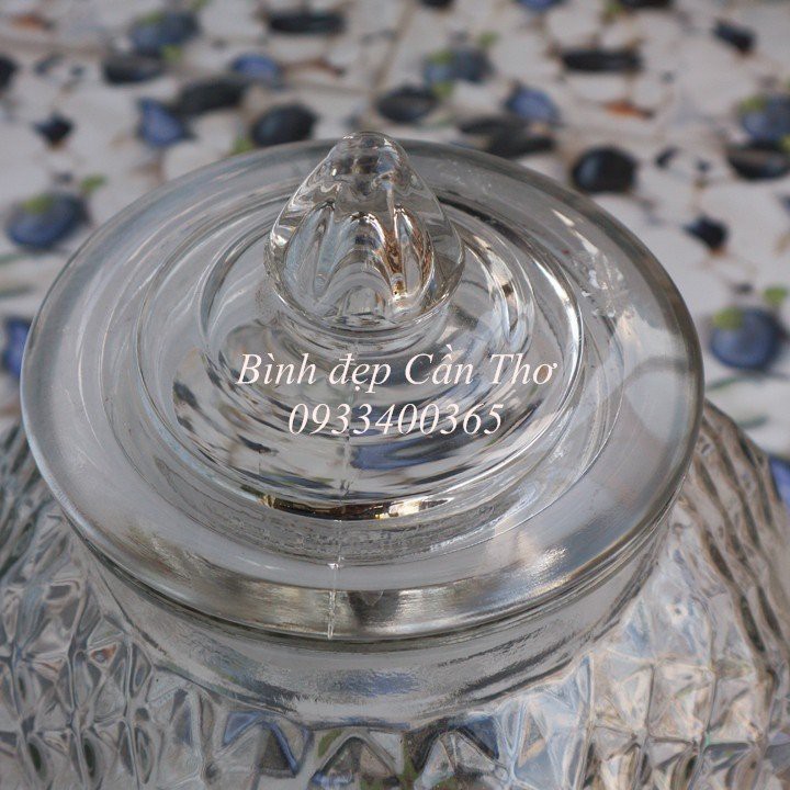 BÌNH NGÂM RƯỢU THUỶ TINH KIM CƯƠNG 10 LÍT CÓ VÒI