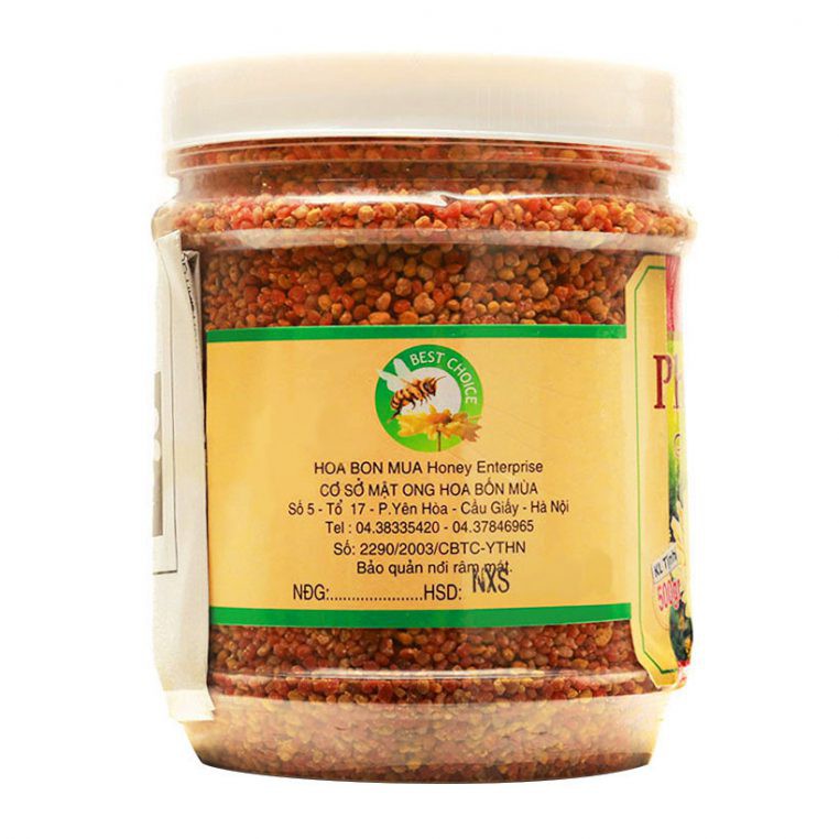 Phấn Hoa Nguyên Chất 100% (500g) Chăm Sóc Sức Khỏe - Chứng Nhận An Toàn - Thương Hiệu Hoa Bốn Mùa