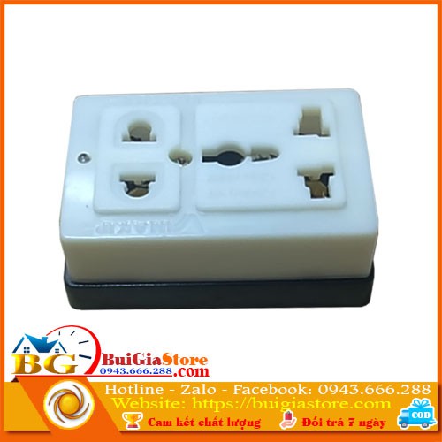 Ổ cắm điện 2 ngả đa năng Vinakip K3 10A/250V có đèn báo