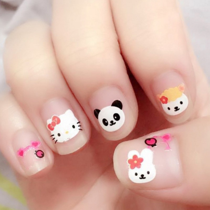 Bộ Miếng Dán Móng Hình Hello Kitty