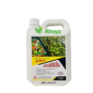 Phân bón lá npk sinh học ae siêu dưỡng dừa 5 lít ra rễ - dưỡng cây - xanh lá - lớn trái