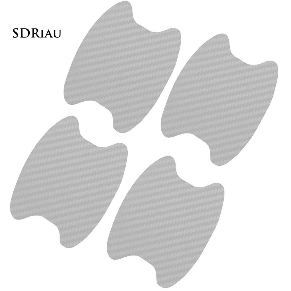 4Pcs Universal Carbon Fiber Car Door Handle Scratch Protector Film Stickers
