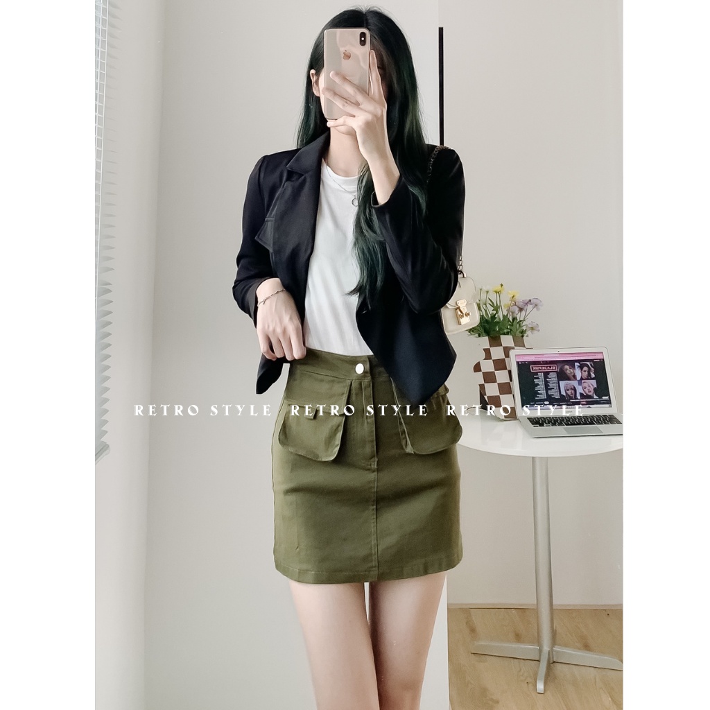 Váy denim Ngắn Lưng Cao Thời Trang Mùa Hè Dành Cho Nữ mã 1950