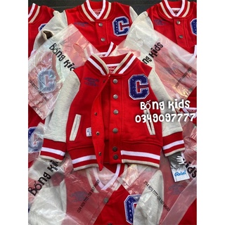 Áo Bomber Bé Trai Logo C Đỏ Rebel PR