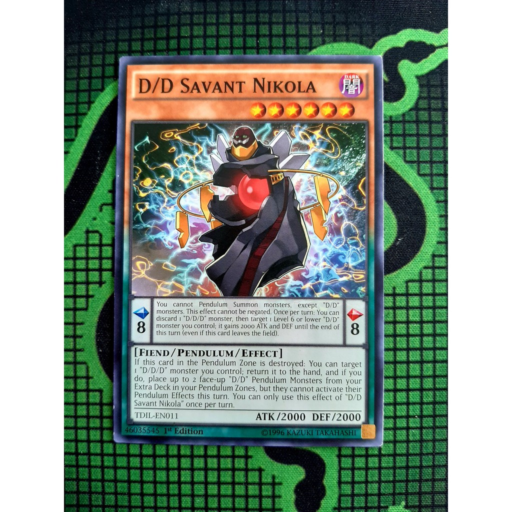 THẺ BÀI YUGIOH - PENDULUM - D/D Savant Nikola - TDIL-EN011 - Common 1st Edition