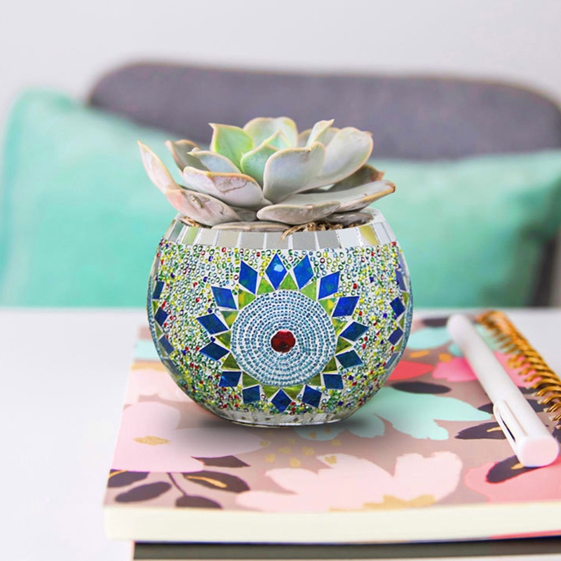 Giá Đỡ Nến Bằng Thủy Tinh Hình Hoa Hướng Dương Nhiều Màu Phong Cách Châu Âu Cổ Điển