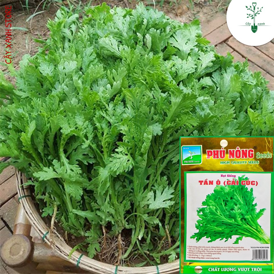 Hạt Giống Rau Tần Ô, Cải Cúc - Phú Nông Seeds - Key: Đất sạch, Phân Bón, Hữu Cơ, Xơ Dừa
