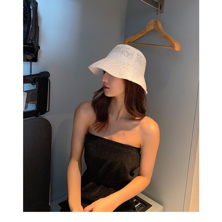 Nón Tai Bèo Phối Ren Mỏng Vành Phẳng Kiểu Nhật Bản Thời Trang Mùa Hè Cho Nữ