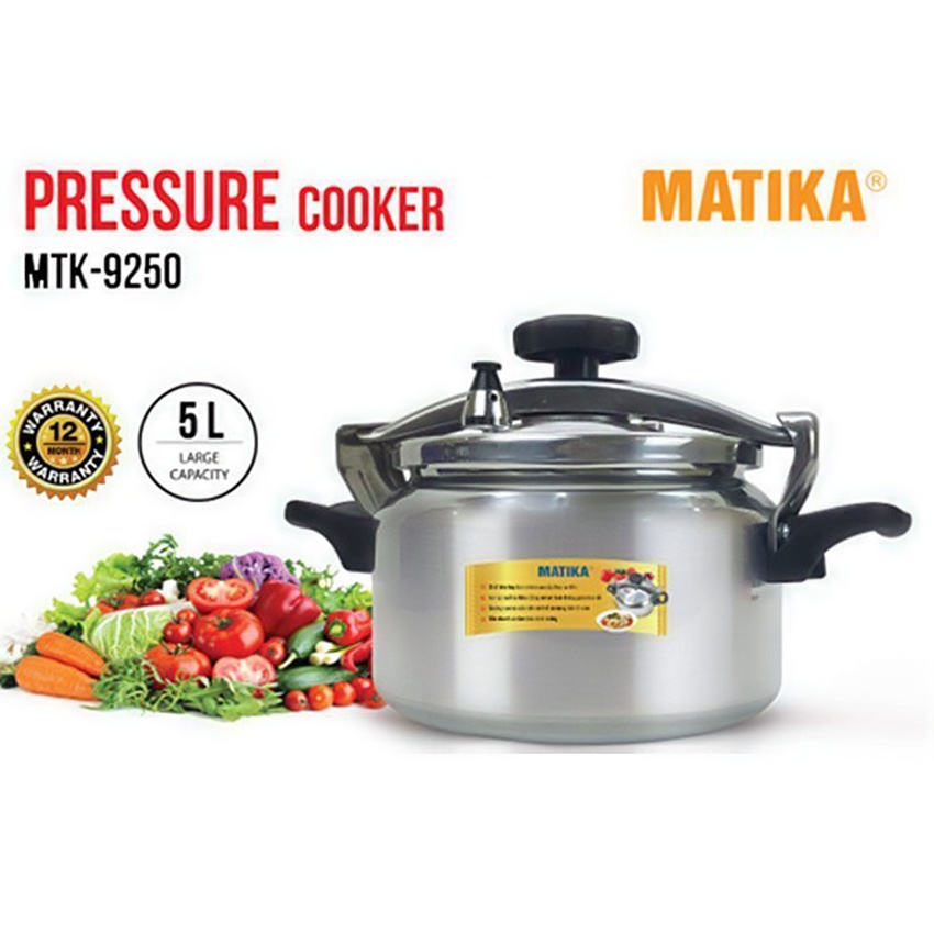 Nồi Áp Suất Gas 5 Lít MATIKA MTK-9250 - 5L- Nồi Áp Suất Gas 5 Lít Kim Cương KC-ASG22