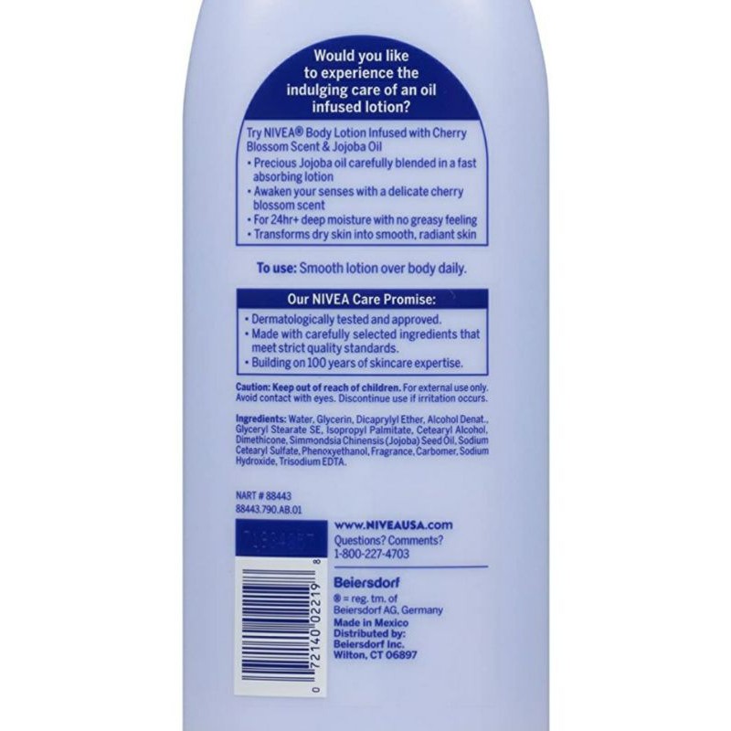 Sữa dưỡng thể NIVEA  Cherry Blossom 500ml - Hàng nhập Mỹ