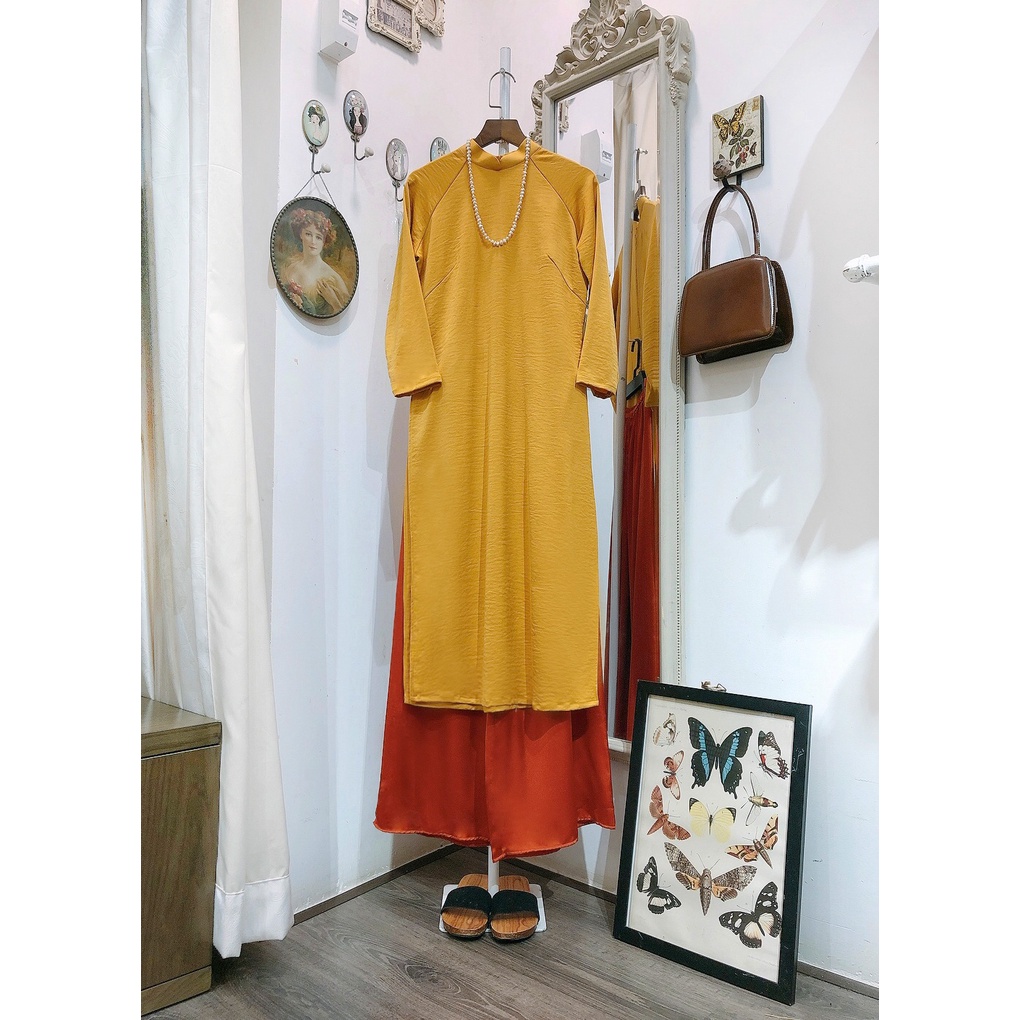 Set Áo dài Rosemary tây thi vàng đậm
