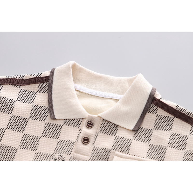 Bộ Áo Sơ Mi Tay Dài + Quần Dài Họa Tiết Sọc Caro Phong Cách Hàn Quốc Thời Trang Cho Bé Kích Thước 80-120cm