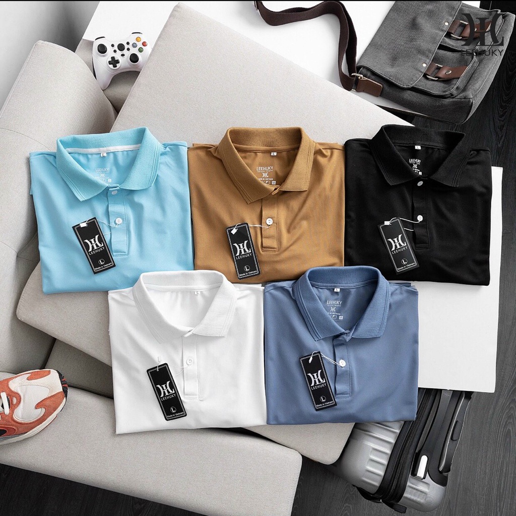 Áo Polo Nam Ngắn Tay Trơn cổ bẻ vải Cotton mềm mịn thoáng mát mặc đi chơi đi làm