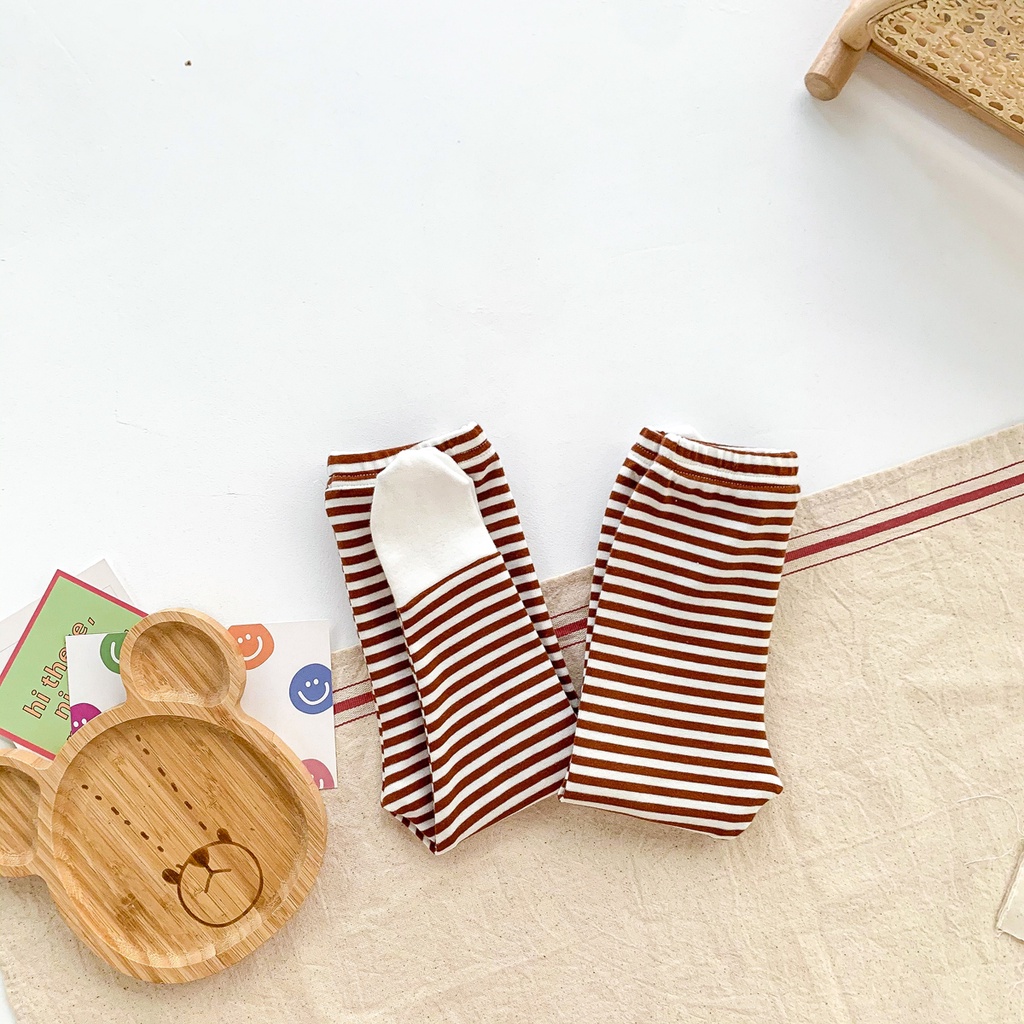 Quần vớ cotton họa tiết kẻ sọc cho bé từ 0-24 tháng tuổi