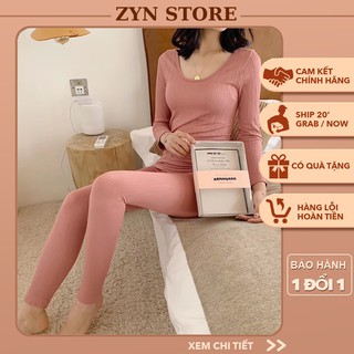 Bộ mặc nhà len tăm giữ nhiệt HENNY ROE thời trang, hot nhất thu đông 2022