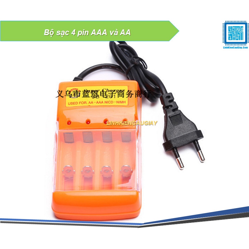 Bộ sạc 4 pin AAA và AA