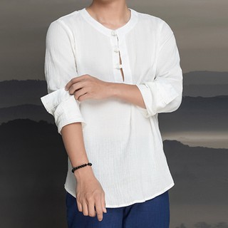 Áo đũi nam dài tay cổ tròn 3 cúc tết thời trang