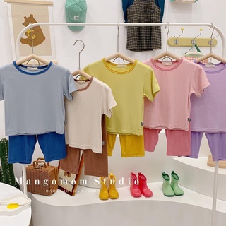Bộ Đồ Ngủ Pijama Tay Ngắn Cổ Tròn Nhiều Màu Sắc Phong Cách Hàn Quốc Thời