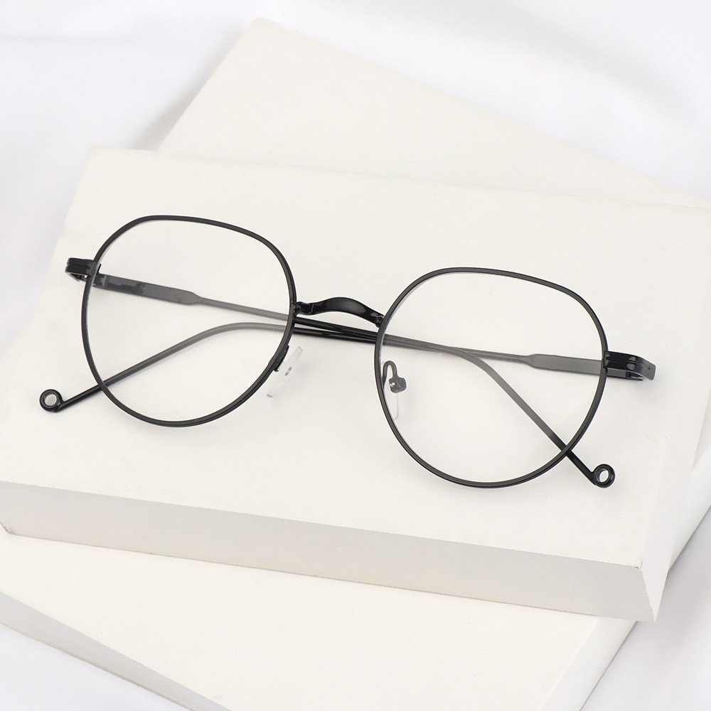 Kính cận gọng tròn kim loại siêu nhẹ nhiều màu sắc