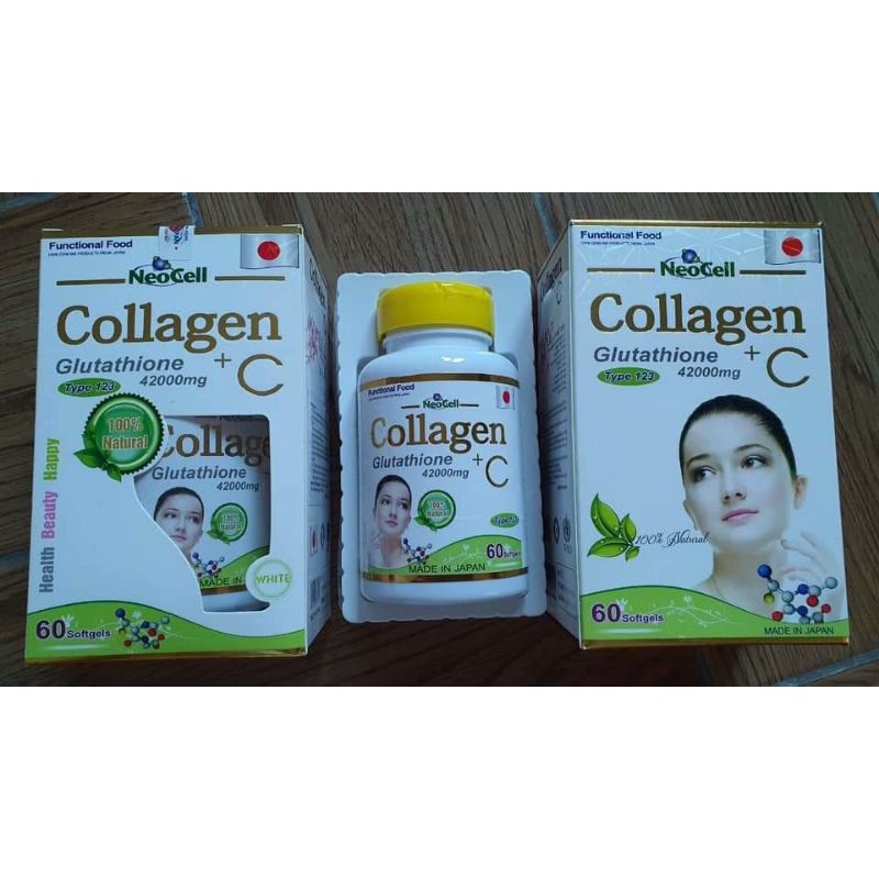 Viên uống bổ sung collagen C+ Nhật bản NEOCELL hộp 60 viên (Neocell Collagen +C 42000mg Type 1,2,3)