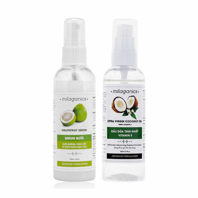 Combo serum bưởi dưỡng tóc+ Dầu Dừa tinh khiết vitamin E