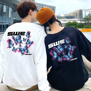 Áo thun dài tay, áo Sweater Oversize Unisex Boom Shop Bướm SWE