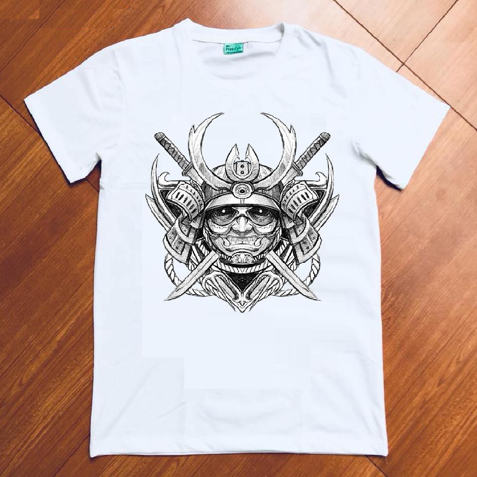Áo thun tattoo samurai chất mtt290 ( Trắng )
