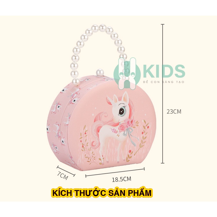 Túi xách ngựa Pony dễ thương, đựng phụ kiện trang sức vòng tay, kẹp tóc, vòng tay dây chuyền cho bé gái