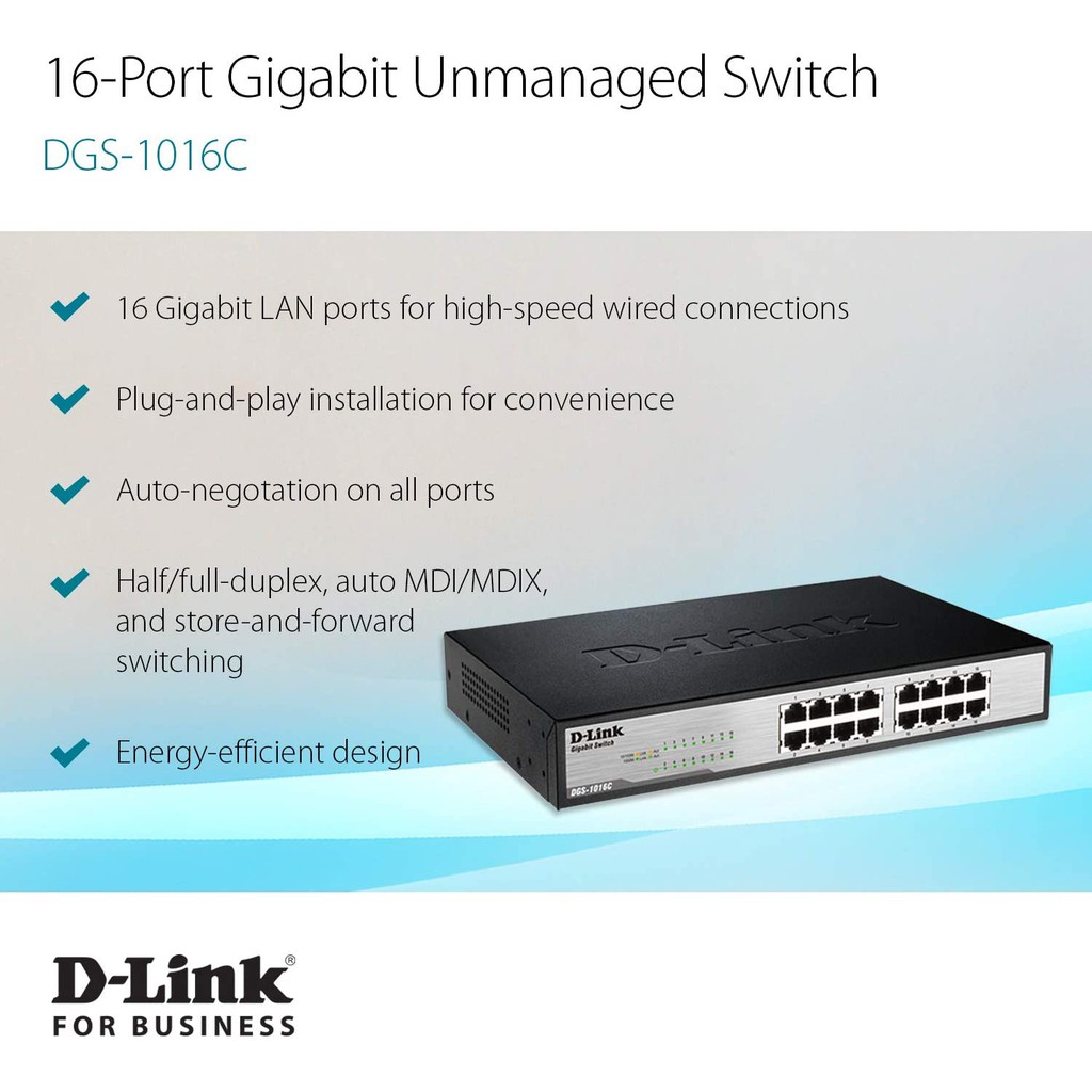 Switch D-LINK 16Port Gigabit (Vỏ kim loại)