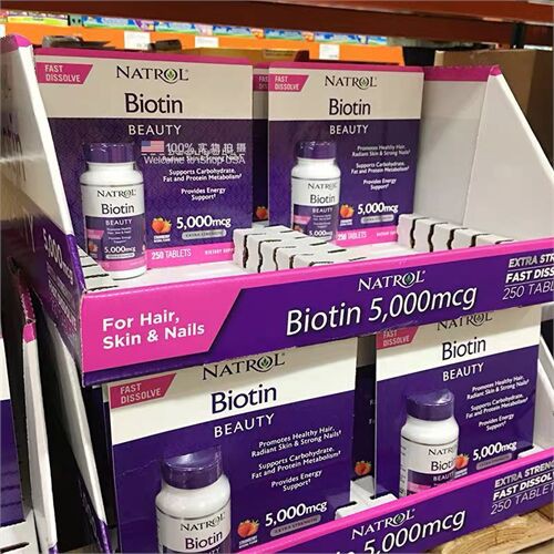 [ Sẵn Hàng ] Thuốc mọc tóc Biotin 5000 mcg ngậm hương dâu Mỹ hộp 250 viên