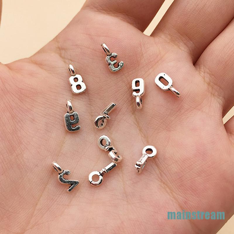 CHARMS Set 10 Mặt Dây Chuyền Hình Số Ả Rập