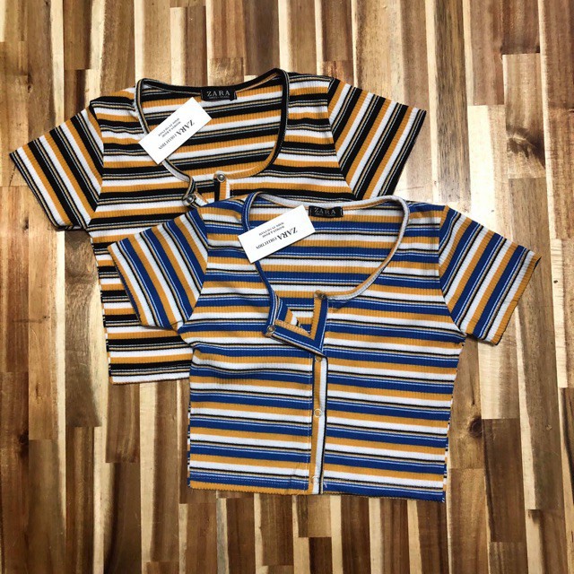 [SALE SẬP SÀN] Áo thun croptop cổ vuông nút cao cấp