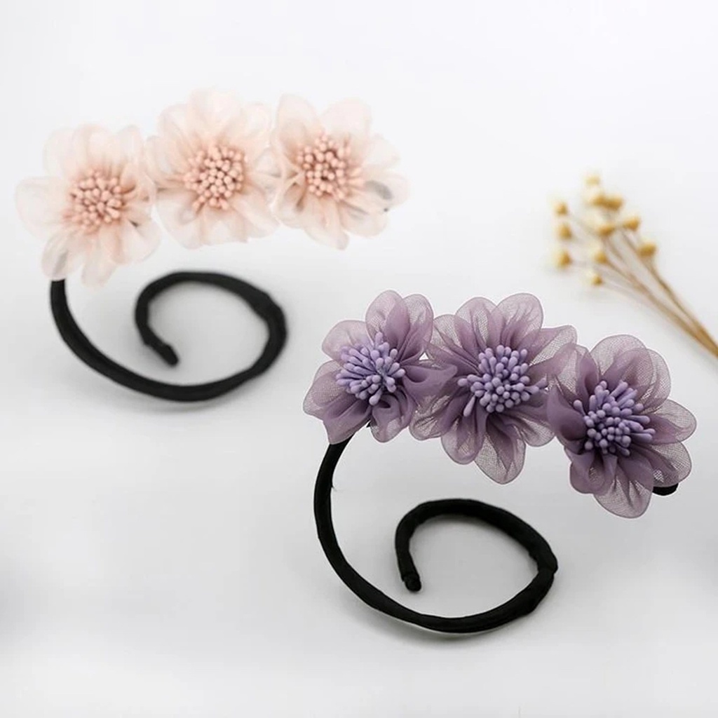Băng đô hoa lưới ren đơn giản thanh lịch cho nữ