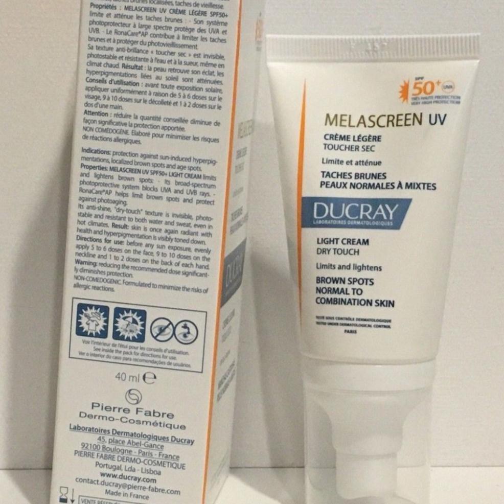 Kem chống nắng 💕 làm sáng da và chống lão hoá 💕 Melascreen UV Light Cream SPF50 Ducray 40ml