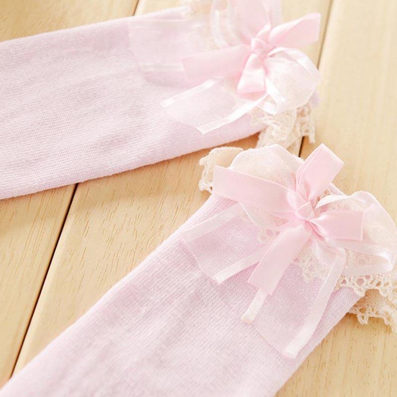 Vớ Cotton Viền Ren Hoa Mềm Mại Màu Trơn Dễ Thương Thoáng Khí Cho Bé Gái